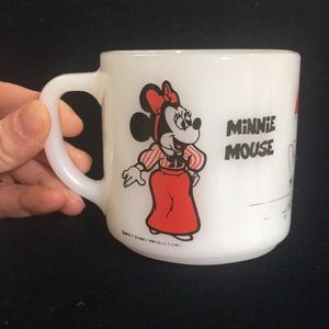 Vintage Disney milk-glass mug Mickey & Minnie